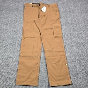 Prana Pants Mens 34x30 Brown Slim Fit Tapered Leg Nylon Stretch‎ Outdoor Hiking